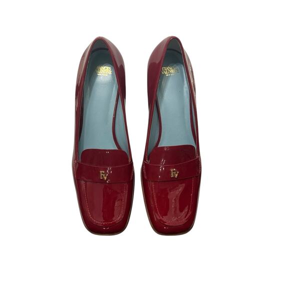 New! Frances Valentine Patent Leather Twiggy Red Block Heel Loafers - Size 11 - Picture 7 of 14